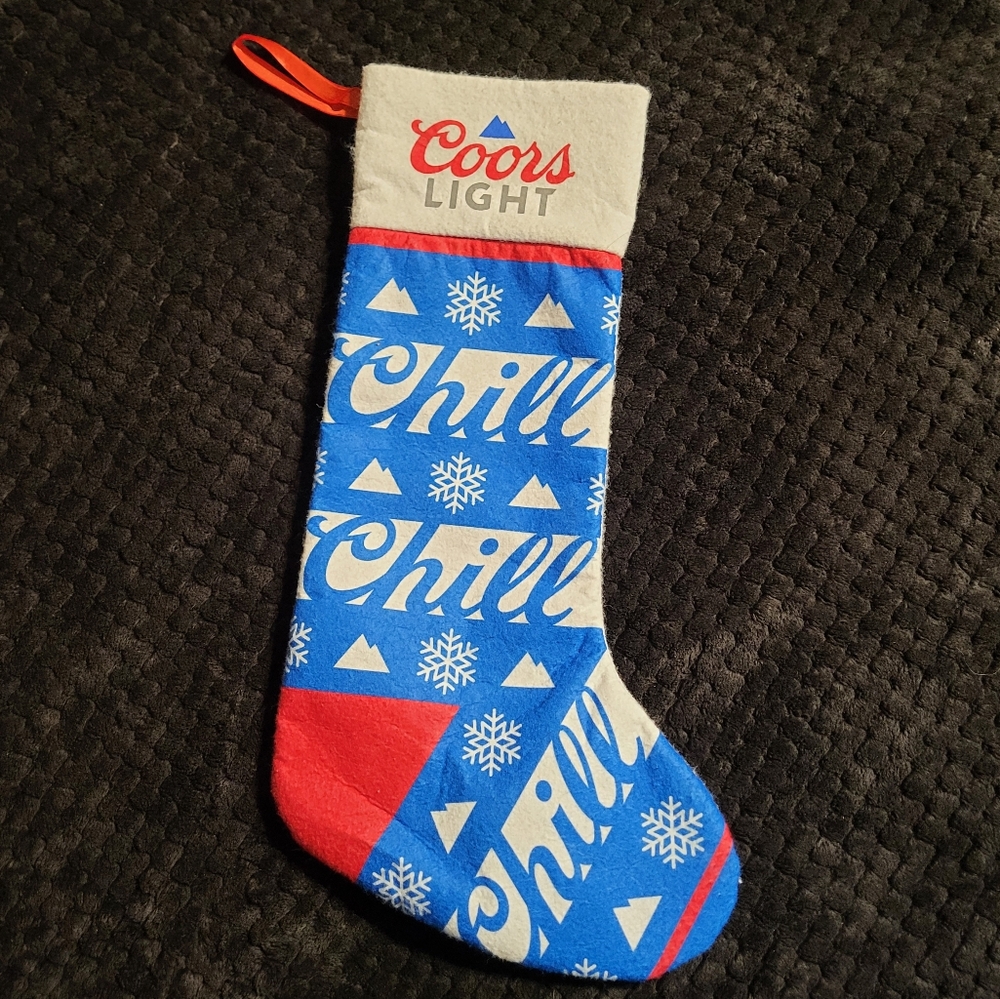 🎅 COORS LIGHT CHRISTMAS STOCKING holiday mountains snowflakes